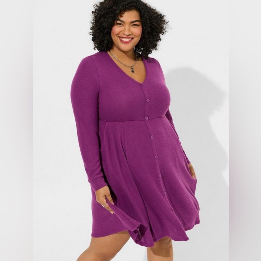 Hacci Purple Skater Dress (4X), TORRID